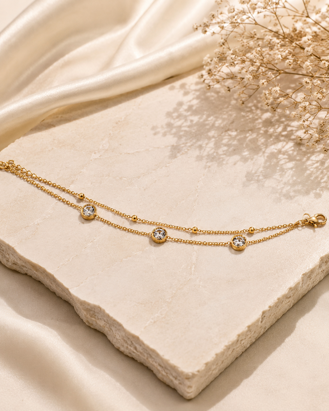 Dainty Crystal Chain Bracelet