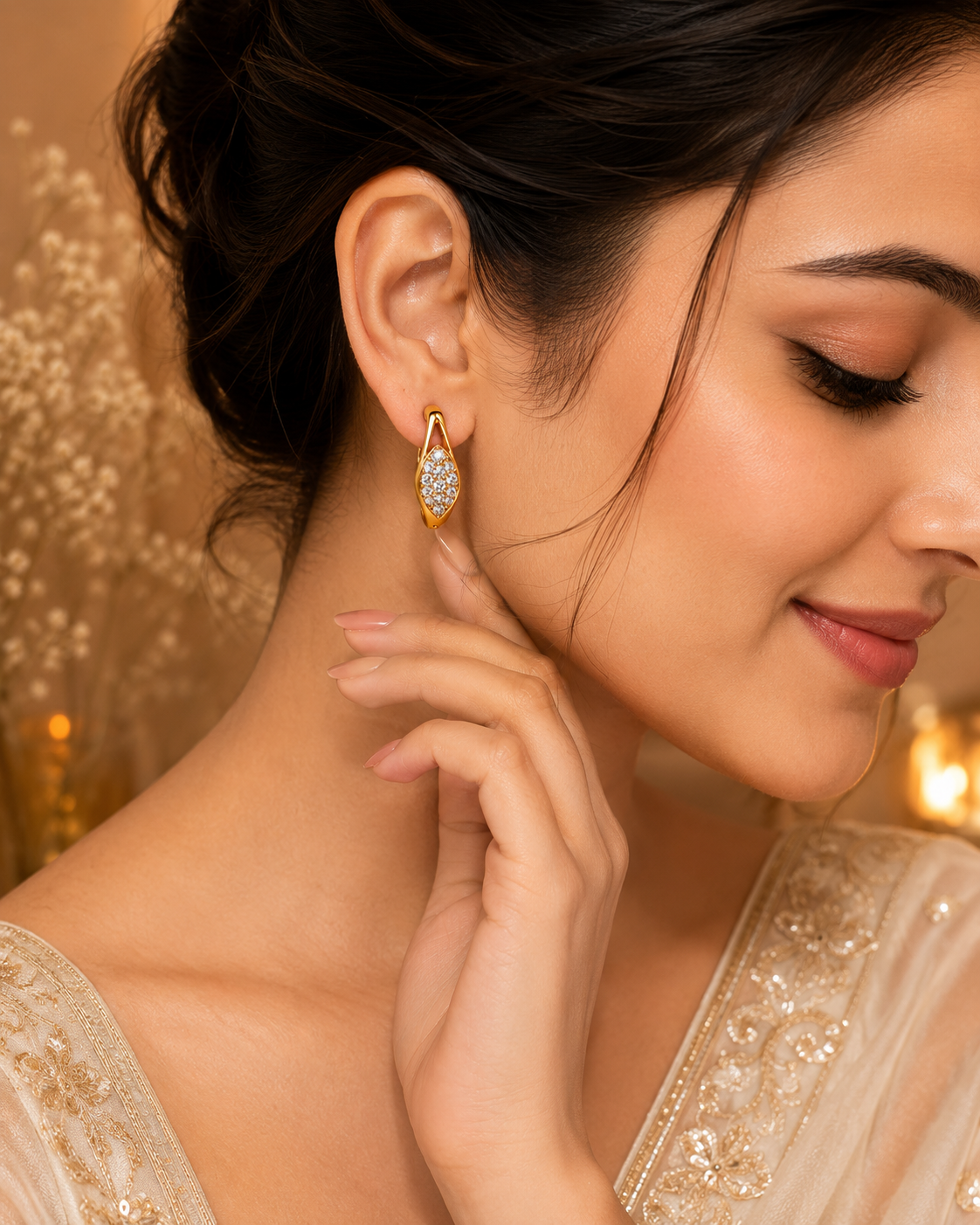 Elegant Spark Leaf Studs