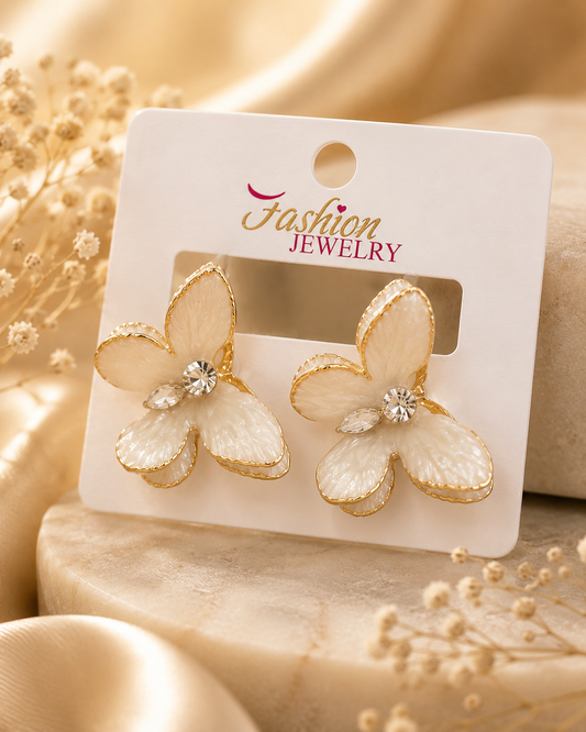 Ivory Blossom Stud Earrings