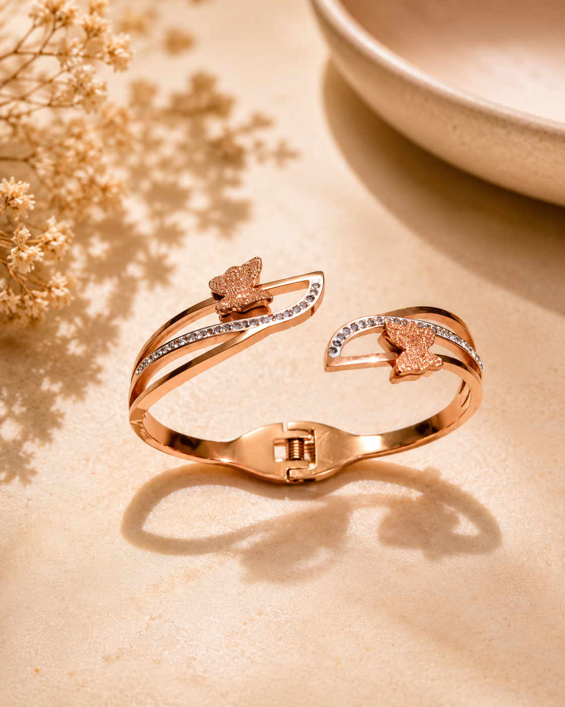 Butterfly Crystal Cuff Bracelet