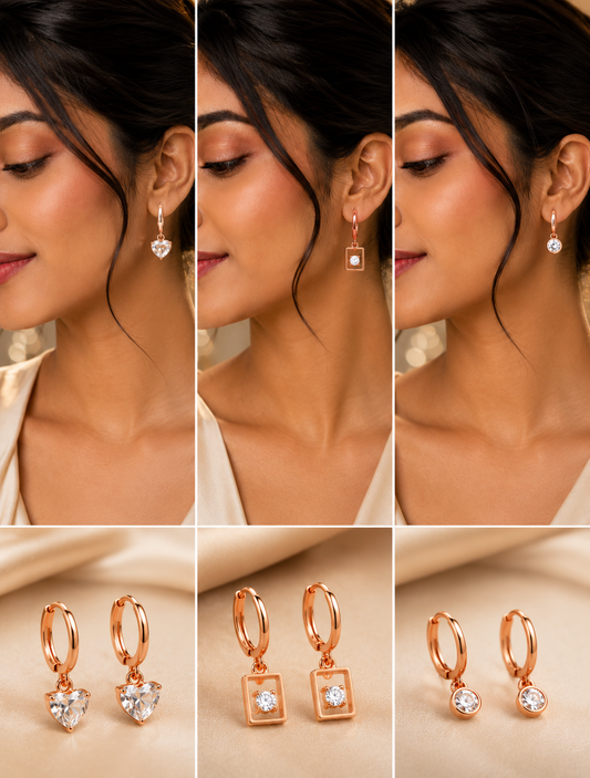 Minimal Charm Hoop Earrings
