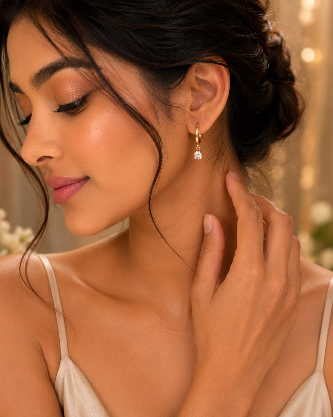 Minimal Charm Hoop Earrings