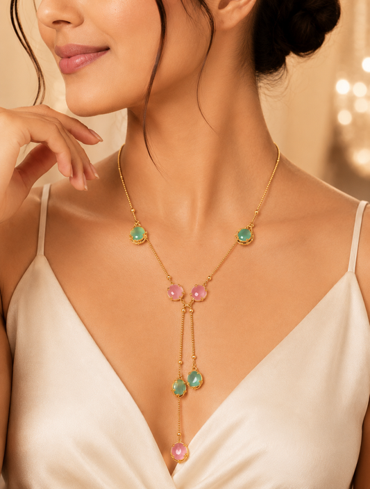 Pastel Charm Drop Necklace